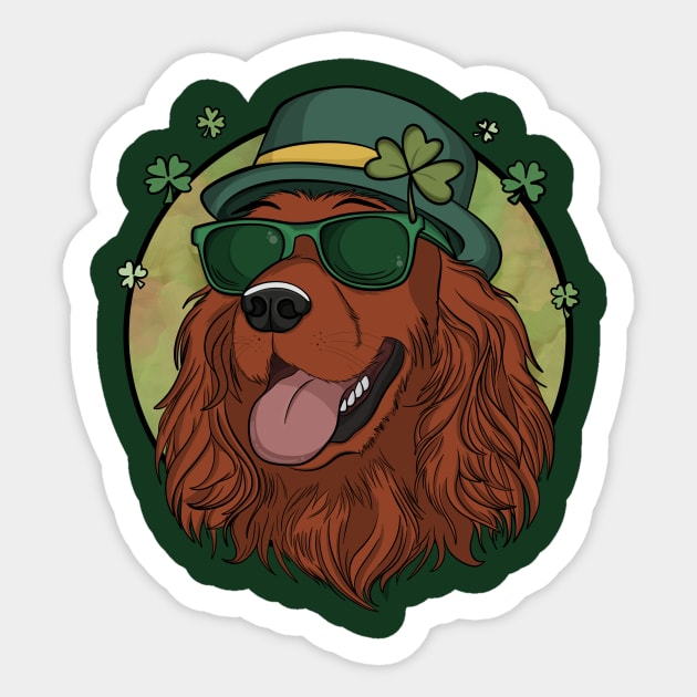 Irish Setter being Irish! Sticker by rmcbuckeye